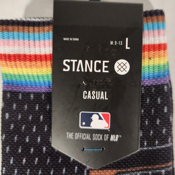 NWT Men's San Francisco Giants Pride Stance Crew Socks - Picture 2 of 6